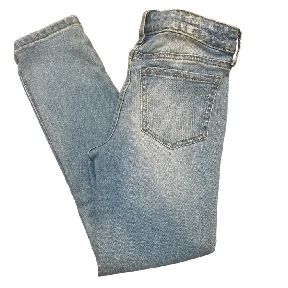 JUMPING BEANS Kids adjustable waist Light Blue Jeans with Butterfly Embroidery